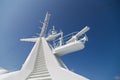 Closeup of cruise ship satelite radar antenna Royalty Free Stock Photo