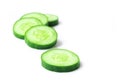 Closeup cucumber sliced on white background, food and vegetable Royalty Free Stock Photo