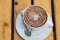 Closeup cup of coffee mocha