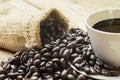 Closeup of a cup filled with brewed coffee Royalty Free Stock Photo