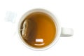 Closeup of a cup of tea and teabag viewed from above Royalty Free Stock Photo