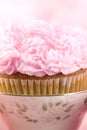 Closeup Cupcake in Teacup Royalty Free Stock Photo