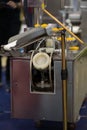 Closeup of the Curry puff or Karipap making machine at the factory Royalty Free Stock Photo