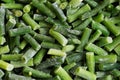 Closeup cut green french bean (haricot vert)