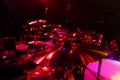 Closeup of cymbals on concert stage