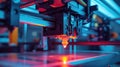 Closeup of a 3D printer in action representing the shift towards additive manufacturing and the potential for