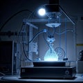 Closeup of a 3D printer creating customized medical devices for personalized treatments - generated by ai