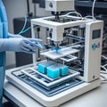 Closeup of a 3D printer creating customized medical devices for personalized treatments - generated by ai