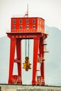 Closeup of dam gate crane on Three Gorges Dam, China Royalty Free Stock Photo