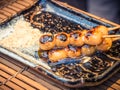 Closeup of Dango - Japanese dumpling and sweet made from mochiko Royalty Free Stock Photo