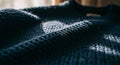 Closeup of Dark Blue Knitted Sweater Texture Royalty Free Stock Photo