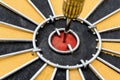 Closeup dart target with arrow on bullseye Royalty Free Stock Photo