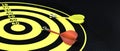 Darts board with two magnet arrows . Royalty Free Stock Photo