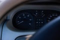 Closeup on dashboard, car interior background Royalty Free Stock Photo