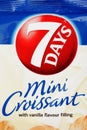 Closeup of 7DAYS Mini Croissant vanila flavour packaging