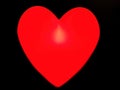 Decorate lamp in red heart shape isolate on black background