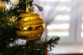 Closeup decorated Christmas tree. holiday season background. Merry christmas