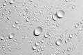 Closeup of deep droplets on a white safari background