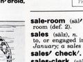 Closeup of the definition of the word sales