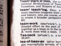 Closeup of the definition of the word teamwork