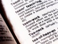 Closeup of the definition of the word teamwork Royalty Free Stock Photo
