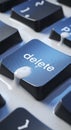 Closeup of Delete Keyboard Button Pressed Royalty Free Stock Photo