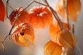 Closeup of delicate physalis flowers Royalty Free Stock Photo
