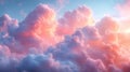 Closeup of a delicate wispy texture of cotton candy pink clouds painted across the velvet evening sky Royalty Free Stock Photo