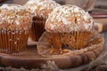 Closeup of Delicious Banana Nut Muffins Royalty Free Stock Photo