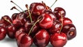 Closeup of delicious cherries. AI generated