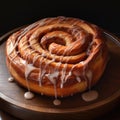 closeup of a delicious fresh cinamon roll