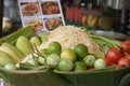 Closeup of delicious papaya salad Som Tam on a local street food market chatuchak market in Thailand, Asia