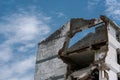 Closeup of a demolished appartment