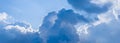 closeup dense cumulus clouds on blue sky