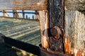 Closeup of a derelict jetty Royalty Free Stock Photo