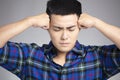 Closeup desperate and stressed young man Royalty Free Stock Photo