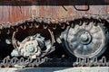 Closeup of destroyed russian armored military vehicle