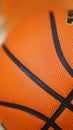 Closeup detail of basketball ball texture background Royalty Free Stock Photo