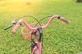 Closeup detail bicycle handlebars Royalty Free Stock Photo