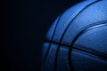 Closeup detail of blue basketball ball texture background Royalty Free Stock Photo