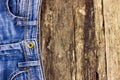 Closeup detail of a blue jeans Royalty Free Stock Photo