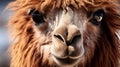 Closeup Detail of Brown Fur Llama in Peru AI Generated