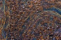 Closeup detail earth colours rusted corroded metal texture pattern background Royalty Free Stock Photo