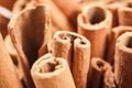 Closeup detail - Heap of cinnamon bark sticks