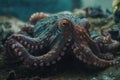 Perfect octopus in the blue ocean water. Royalty Free Stock Photo