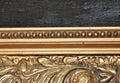 Closeup detail of old bronze gold ancient frame