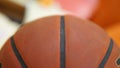 Closeup detail of basketball ball texture background Royalty Free Stock Photo