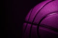 Closeup detail of pink basketball ball texture background Royalty Free Stock Photo