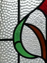 Red and Green Stained Glass with Caming Left Facing Royalty Free Stock Photo