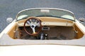 closeup Detail of vintage Cabriolet convertible interior, retro sport car cabrio parked on street, part of Oldtimer car collection Royalty Free Stock Photo